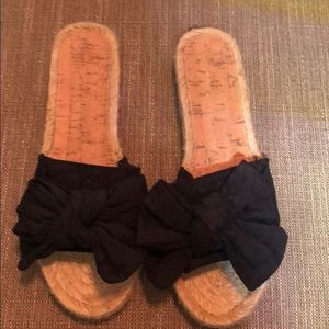 Disney X Junk Food Black Bow Flat Espadrille